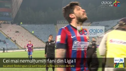 Cristi Tănase, gest golănesc pe terenul de fotbal. Căpitanul Stelei şi-a scuipat fanii VIDEO