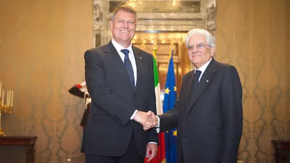 Klaus Iohannis, întrevedere la Roma cu preşedintele italian Sergio Mattarella FOTO