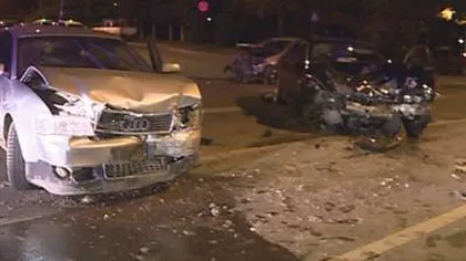 Accident în lanţ în Constanţa. Trei maşini au fost făcute praf de o şoferiţă de 22 de ani VIDEO
