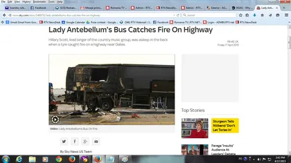 Autocarul grupului american Lady Antebellum a fost cuprins de flăcări