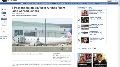 SUA: Aterizare de URGENŢĂ. Mai mulţi pasageri au leşinat în timpul zborului