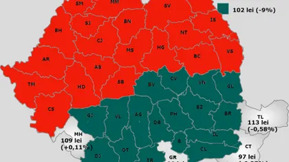 Harta preţului la gaze de la 1 aprilie. Diferenţe uriaşe între regiunile ţării