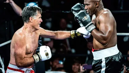 Fostul candidat la preşedinţia SUA Mitt Romney, în ring cu campionul mondial la box, Evander Holyfield VIDEO