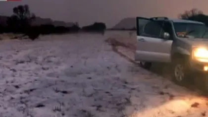 Fenomen meteo inedit: Gheaţă în deşert, în Australia VIDEO