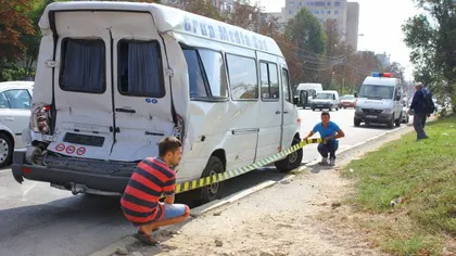 Un microbuz cu pasageri s-a răsturnat în zona Gării Constanţa