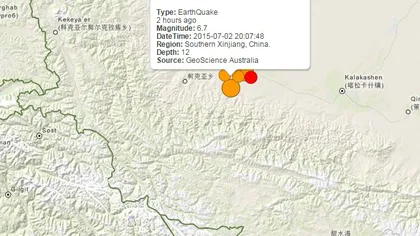 CUTREMUR cu magnitudine 6.7 în China. Cel puţin patru replici seismice şi trei morţi