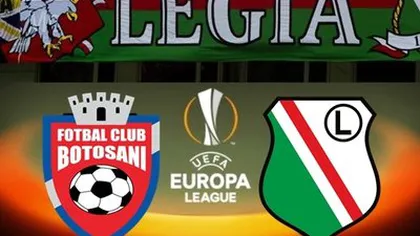 FC BOTOSANI părăseşte cupele europene. Moldovenii au pierdut şi returul cu Legia Varşovia