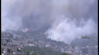 CANICULĂ în Europa. Incendii de vegetaţie în Grecia şi Franţa. Zeci de persoane, în pericol VIDEO