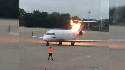 Avion în FLĂCĂRI, pe pistă, pe un aeroport din Tennessee. Pasagerii au scăpat cu viaţă