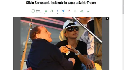 Berlusconi, LOVIT la CAP pe Coasta de Azur