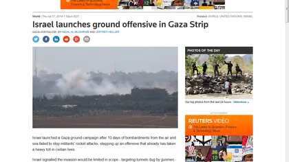 Israelul ripostează la tirurile de rachete lansate din Fâşia Gaza