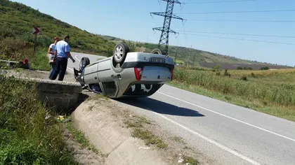 Accident grav la Iaşi: O şoferiţă a sfidat gravitaţia