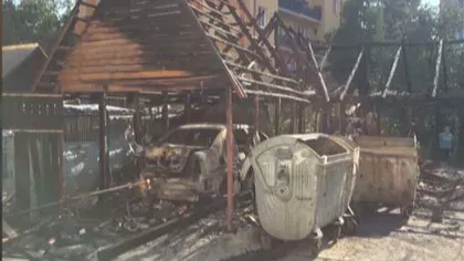 Incendiu PUTERNIC în Sighetul Marmaţiei. Maşina unui procuror a fost făcută scrum VIDEO