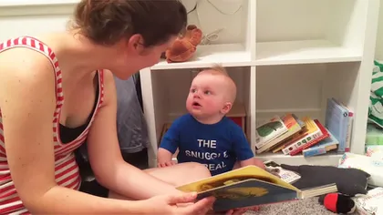 Cum reacţionează un bebeluş când mama sa termină de citit o poveste VIDEO