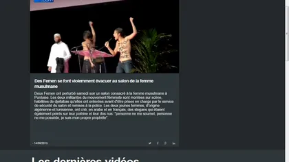 Două activiste FEMEN au protestat aproape goale, la un congres musulman VIDEO