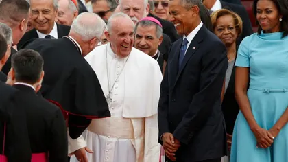 Papa Francisc, vizită istorică în SUA. A fost întâmpinat de Obama şi 15.000 de oameni la Casa Albă VIDEO