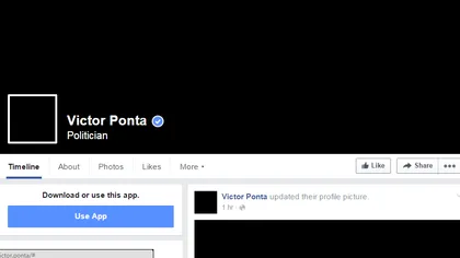 Victor Ponta şi-a schimbat profilul de Facebook pentru a comemora victimele tragediei din Capitală