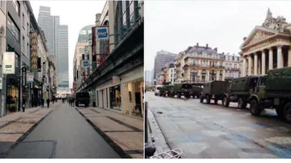ALERTĂ TERORISTĂ maximă la Bruxelles. Cum arată oraşul în aceste momente FOTO VIDEO