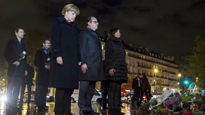 Merkel, alături de Hollande la omagierea victimelor atentatelor din Franţa