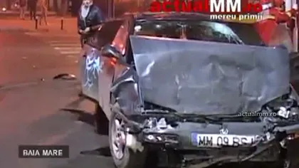 ACCIDENT la Baia Mare. Maşina unui poliţist de la Rutieră, spulberată în intersecţie VIDEO