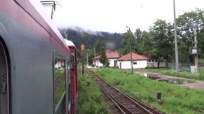 Circulaţia feroviară, întreruptă pe Valea Jiului, din cauza copacilor căzuţi pe firul de contact