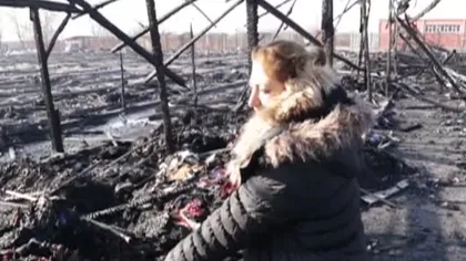 Dezastru după incendiul de la bazarul de haine din Craiova. Oamenii caută printre rămăşiţe VIDEO