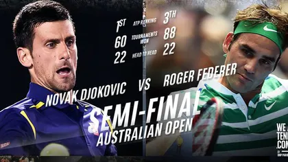 AUSTRALIAN OPEN 2016. Djokovic l-a învins pe Federer în patru seturi şi s-a calificat în finală