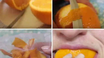 A aplicat o coajă de portocală direct pe dinţi, apoi a observat ceva incredibil. Poţi încerca şi tu