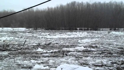 Alertă în Neamţ din cauza unor sloiuri de gheaţă de pe râul Bistriţa