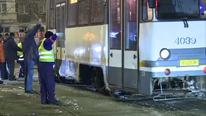 Tramvai DERAIAT în Capitală din cauza gheţii VIDEO