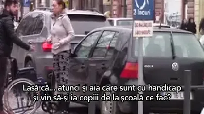 LECŢIE şi UMILINŢĂ. Ce au păţit mai mulţi şoferi din Cluj care parcau pe locurile destinate persoanelor cu handicap