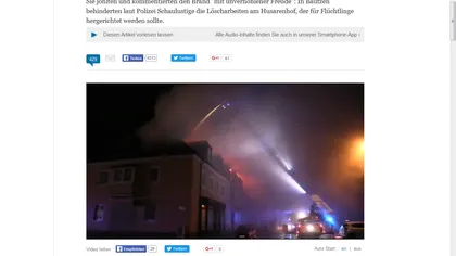 Acte ostile faţă de imigranţi în Germania: Localnicii au aplaudat un centru pentru migranţi incendiat VIDEO