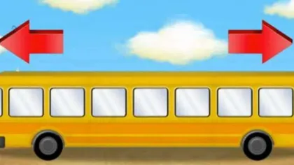 Cel mai tare test de logică! În ce direcţie merge autobuzul din imagine? Crezi că ştii răspunsul?