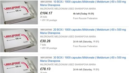Vânzările de meldonium au explodat după anunţul Şarapovei. Produsul e promovat online cu numele rusoaicei