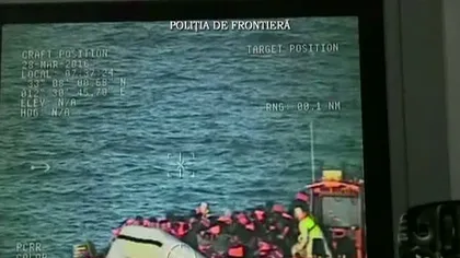Sute de migranţi au fost la un pas să se înece în Marea Mediterană.Poliţiştii de frontieră români au reuşit să-i salveze