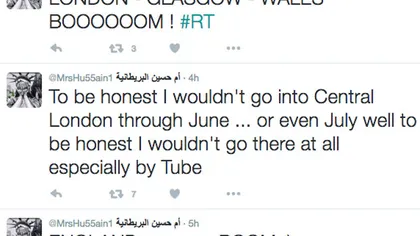 Nu aş merge în centrul Londrei în iunie dacă aş fi în locul vostru, scrie pe Twitter o membră ISIS