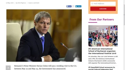 Dacian Cioloş, vizită de lucru în SUA: Discutăm despre oportunităţile energetice enorme din Marea Neagră