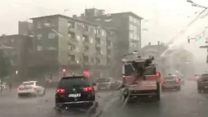 Prăpăd la Cluj după o furtună de o oră VIDEO
