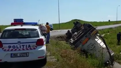 Accident spectaculos, şoferul a scăpat miraculos VIDEO