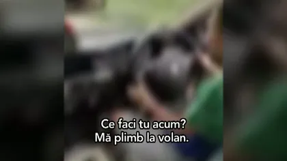 Imagini şocante, surprinse în trafic. Un copil de 6 ani a fost pus de tatăl său să conducă VIDEO