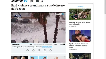 Fenomene meteo extreme în Italia VIDEO
