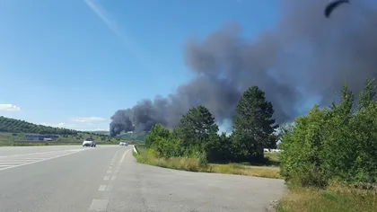 Incendiu PUTERNIC la un depozit din Cluj FOTO