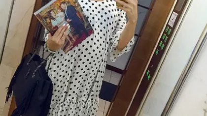Alina Puşcaş, selfie de gravidă cu băieţelul în braţe. 
