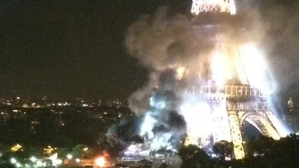 Panică în Franţa! Incendiu lângă Turnul Eiffel, la un camion cu artificii