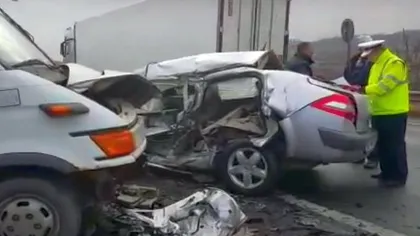 Accident grav pe DN1, în Sibiu. Patru maşini au intrat în coliziune, un bărbat a murit