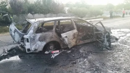 Accident grav la Iaşi: Un șofer de Ambulanţă a murit după ce maşina în care se afla a luat foc VIDEO
