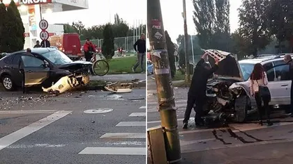 Accident grav în Timişoara. Doi şoferi au fost răniţi