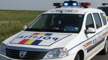 Maşină de Poliţie, răsturnată în Gorj FOTO