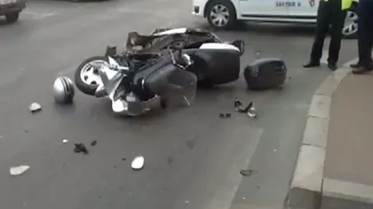 Accident în Capitală. Un motociclist a fost rănit