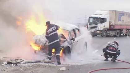 Un BMW a luat foc în mers la Rădăuţi